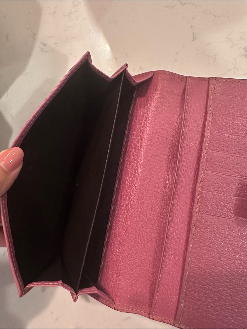 Gucci Beige GG Canvas Wallet with Pink Leather Trim - Picture 10 of 11